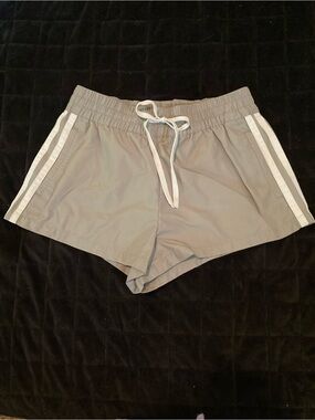PacSun Light Gray Athletic Nylon/Cotton Blend Shorts/ White Stripes Size XS